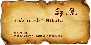 Szánthó Nikola névjegykártya